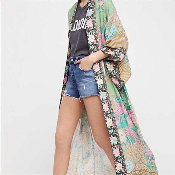 Other - Maxi KIMONO Cloud Dancer Floral COVERUP Wrap
